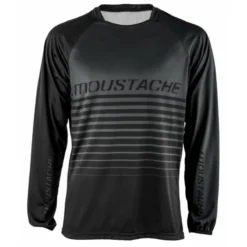 Maillot Moustache Manches Longues Gris - Vêtement de VTT Confortable et Performant