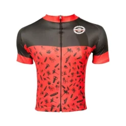 MAILLOT NISSA NOIR/ROUGE - Maillot de vélo de route haut de gamme